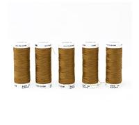 Korbond 500 m de Hilo de poliéster marrón Tostado de 5 x 100 m, para máquinas de Coser a Mano, no se Encoge, Ideal para reparación, sastrería, Acolchado, Manualidades, Reparaciones y Adornos