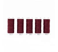 Korbond 500 m de Hilo de poliéster Rojo Profundo de 5 x 100 m, para máquinas de Coser a Mano, no se Encoge, Ideal para Reparar, sastrería, Acolchado, Manualidades, Reparaciones y Adornos