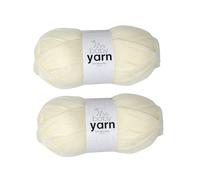 Korbond Babygarn - Creme - 2 x 100 g Acrylwolle - leicht, hypoallergen und langlebig, Doppelstrick-Häkelgarn, Strickwolle