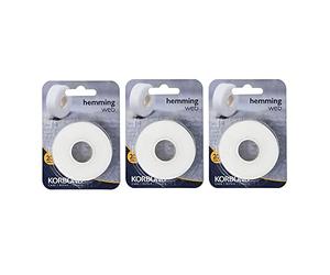 KORBOND Cinta adhesiva para dobladillo, 60 m x 2 cm, blanca, invisible, resistente, multiusos, fácil de usar, lavable a máquina