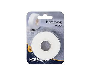 Korbond Cinta termoadhesiva para dobladillos, para pegar tela y hacer manualidades sin coser, ideal para orillas, pantalones, vaqueros, parches y uniformes, 2 cm x 20 m, white (110042)