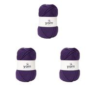 Korbond DK Purple Yarn - Ovillo de lana acrílica de 100 g, ligero, hipoalergénico y duradero, de doble punto (290 m en total) (Paquete de 3)