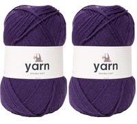 Korbond Double-Knit Acrylic Hilo de Punto Doble, 100g, Acrílico, Morado (Purple), 1 Ball, 290 (Paquete de 2)