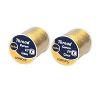 Korbond Hilo de coser de 320 m, 2 bobinas de 160 m, poliéster dorado, costura a mano y a máquina