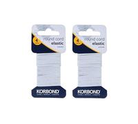 Korbond Industries Korbond - Cuerda elástica (8 m, 2 Rollos de 4 m, Ideal para Trabajos de reparación, Ojales, bebé, muñecas, Ropa, Ropa, Muebles del hogar y fabricación de Joyas, poliéster