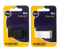 Korbond Juego de Dos Ganchos Individuales x 1 Extensor de 19 mm, Lavable a máquina, Aumenta el tamaño del Brasier hasta 8 cm, Ajuste cómodo, Paquete Doble en Blanco y Negro