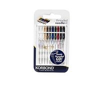 Korbond Kit de Costura con 10 Agujas enhebradas en Estuche de tamaño de Bolsillo, Ideal para remiendos de Emergencia, para Viaje o Regalo, Incluye Botones e imperdibles