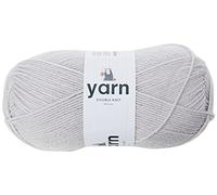 Korbond - Madeja de hilo 100% acrílico de doble punto, de color plata o gris claro y de 100 gramos, disponible en 27 colores, con hilo ligero, hipoalergénico y resistente