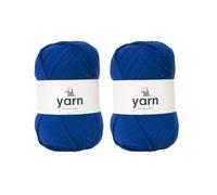 Korbond Ovillo de lana acrílica de 100 g, color azul real, ligero, hipoalergénico y duradero, de doble punto, para tejer