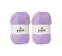 Korbond Ovillo de lana acrílica de 100 g, color lila, ligera, hipoalergénica y duradera, de doble punto