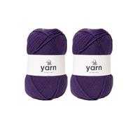 Korbond Ovillo de lana acrílica de 100 g, color morado, ligero, hipoalergénico y duradero, de doble punto