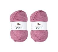 Korbond Ovillo de lana acrílica de 100 g, ligera, hipoalergénica y duradera, de doble punto, color rosa oscuro