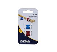 Korbond Pack de 2 contadores de Vueltas y Puntadas para Agujas de Punto y Ganchillo de hasta 8 mm, de plástico, uno Rojo y uno Azul