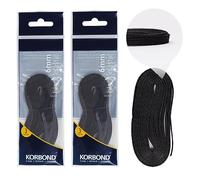Korbond Pack de Dos Cintas de Goma elástica Negras, para arreglos de Ropa, cinturillas, puños, confección, Manualidades, remiendos, Mezcla de poliéster Duradera, 6 mm x 3 m Cada una