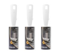 Korbond Paquete de 3 Rodillos de Pelusa, 147 Hojas de Papel Adhesivas fáciles de despegar, adecuados para Todos los Tipos de Tela, Color Blanco