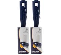 Korbond Rodillo quitapelusas, Elimina Pelusas, Polvo y Pelo de Mascota, para Ropa, Muebles y alfombras, 35 Hojas Perforadas de Papel Adhesivo, 5 m (Paquete de 2)