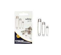 KORBOND Safety Pins Silver-110191 Alfileres de Seguridad plateados-110191, Níquel, Acero, Assorted Sizes