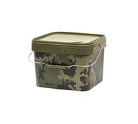 Korda Compac Bucket - Cubo de pesca cuadrado apilable con tapa sellable, diseño de camuflaje KAMO duradero, 10 L