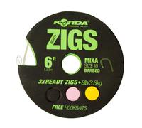 Korda Ready Zigs avec ardillon de taille 10, 8lb TU
