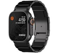 KORDIZ T01 Max - Titanium Band for Apple Watch Ultra 2 and Ultra - 49mm - Adjustable with Safety Clasp (Black)