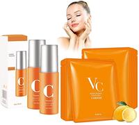 Korea Infusing Collagen Anti-Aging Mask Set New Vitamin C Face Mask & Spray Collagen Essential Lifting & Firming Anti-Wrinkle Facial Mask (2set)