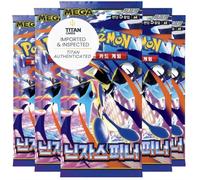 Korean Chaos Rising Ninja Spinner Korean Booster Packs x5 | Chaos Rising M4 Korean Pokémon Series | Mega Evolution Series | 5 cartas por paquete | Titan Authenticated