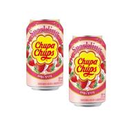 Korean Market | Refresco Coreano | Chupa Chups | Fresa y Nata | 345ml | Pack de 2