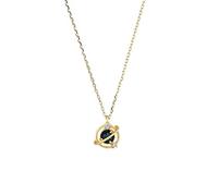 Korean S925 Necklace Women's Blue Sandstone Pendant Clavicle Chain Necklace