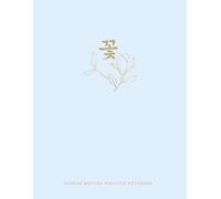 Korean Writing Practice Notebook: Hangul Workbook with Wongoji Manuscript Paper: Elegant Magnolia Flower Pastel Blue Cover, 18x17 Squared Grid for Alphabet & Calligraphy Practice, 8.5x11 inch