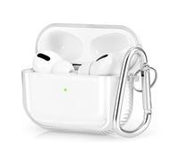 KOREDA Funda protectora compatible con AirPods Pro, funda protectora suave, transparente, a prueba de golpes, con llavero, para Apple Airpods Pro funda de carga 3RD Gen