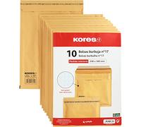 Kores 10181700. Paquete de 10 Sobres Acolchados Kraft, Nº17, 240 x 340 mm, Cierre Autoadhesivo