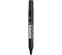 Kores 30211510 - Pack de 12 rotuladores permanentes con punta cónica, color negro