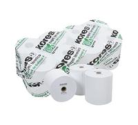 Kores 56775400. Paquete de 8 Rollos Térmicos Libres de Bisfenol A 57x48x12mm y 26,5 Metros para Máquinas Registradoras, TPV, Cajeros, Calculadoras