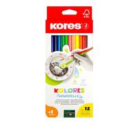 Kores Aquarell-Buntstifte "Akuarelle", dreieckig, 12er Etui