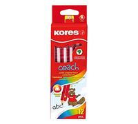 Kores Bleistift COACH BB92530 - Lápiz de grafito con goma de borrar, Paquete de 12 unidades