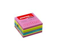 Kores - Bloc de notas (75 x 75 mm, 450 hojas), colores morado, amarillo, verde y azul