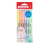 Kores - Bolígrafos de tinta azul con temática pastel - K0R-M Bolígrafos pastel, 1 mm, triangular, tinta azul semigel - Suministros de vuelta a la escuela, manualidades y bolígrafos de escritura,