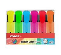 Kores Bright Liner - Rotuladores (punta biselada, 6 unidades), varios colores