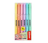 Kores HighLiner 36246 Fine Pastel - Juego de 6 subrayadores de colores pastel