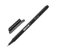 Kores K-Liner - Rotuladores negros de 0,4 mm - Bolígrafos para colorear, rotuladores fineliner, bolígrafos de arte, suministros de diario, artículos esenciales universitarios, suministros escolares -