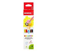 Kores Kolores - 6 lápices de colores de forma triangular, lápices de colores con mina suave, forma triangular, madera FSC, suministros de papelería, lápices de colores, juego de 6 lápices de colores