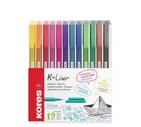 Kores - Kores Feutre Fineliner "K-Liner", trace: 0,4 mm, etui de 12