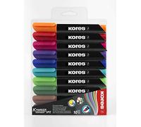 Kores M20902 Xp2 - Rotulador permanente (punta biselada, 3-5 mm, 10 colores)