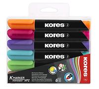 Kores M20903 Xp2 - Rotulador permanente (punta biselada, 3-5 mm, 6 colores)