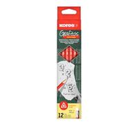 Kores - Mathmagic: lápices de grafito HB para niños con plomo suave, punta de borrador y mesa de multiplicación, forma triangular, suministros escolares y de oficina para escribir, dibujar y dibujar, paquete de 12, color negro
