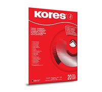 Kores - Papel de carbono negro para escribir, sin manchas y reutilizable, material escolar y de oficina, formato A4, 21 x 29,7 cm, paquete de 20 hojas