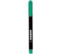 Kores - Rotulador permanente (punta de fibra, 12 unidades), color verde