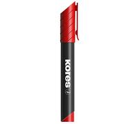 Kores Rotulador permanente, Punta de Redonda, 3 mm, Color Rojo, 12 Unidades