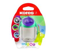 Kores - Sacapuntas de doble agujero, sacapuntas MigOo con contenedor, suministros escolares, suministros de oficina, artículos de papelería lindos, suministros universitarios, paquete de 1 en 5