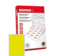 Kores Universal-Etiketten, 105 x 148 mm, ohne Rand, gelb